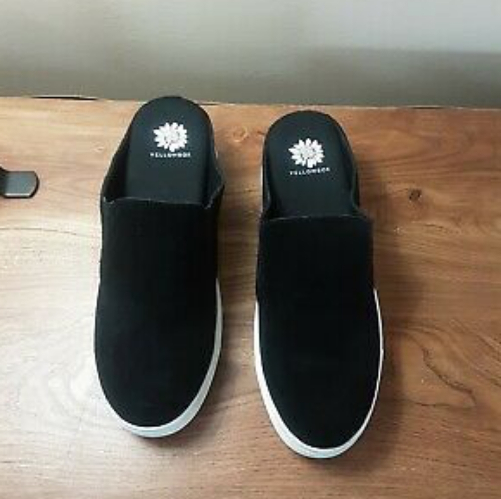 YELLOW BOX Suede Leather Slide Slipon Mule Sneakers LIKE NEW - Picture 6 of 6